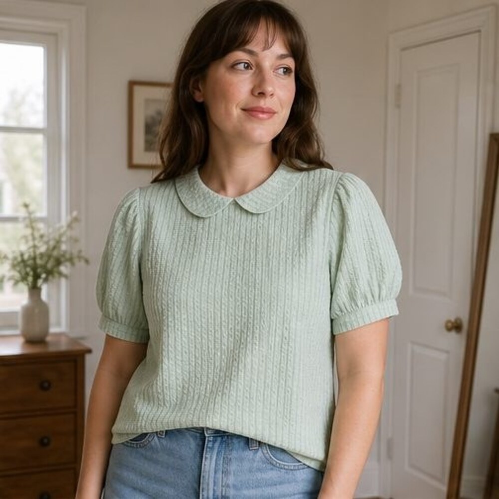 Rust Puff Sleeve Top - Picture 2 of 6